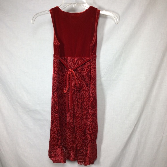 Gegrge Girls Red Velvet High-Low Holiday Dress Sz8 - Picture 5 of 10